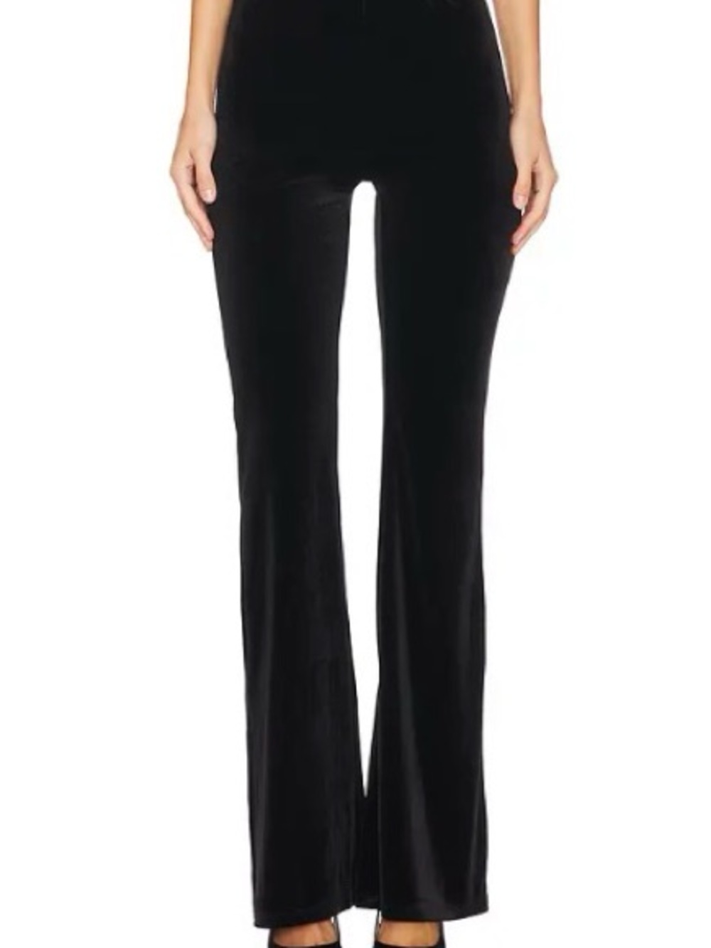 Good American Black Velvet Flare Pants